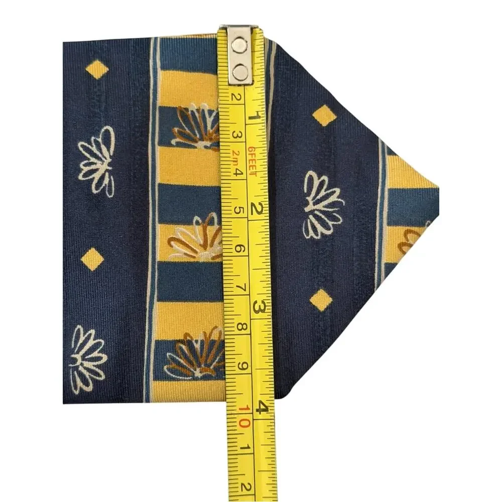St Michael Marks & Spencer Silk Tie Floral Stripe Vintage